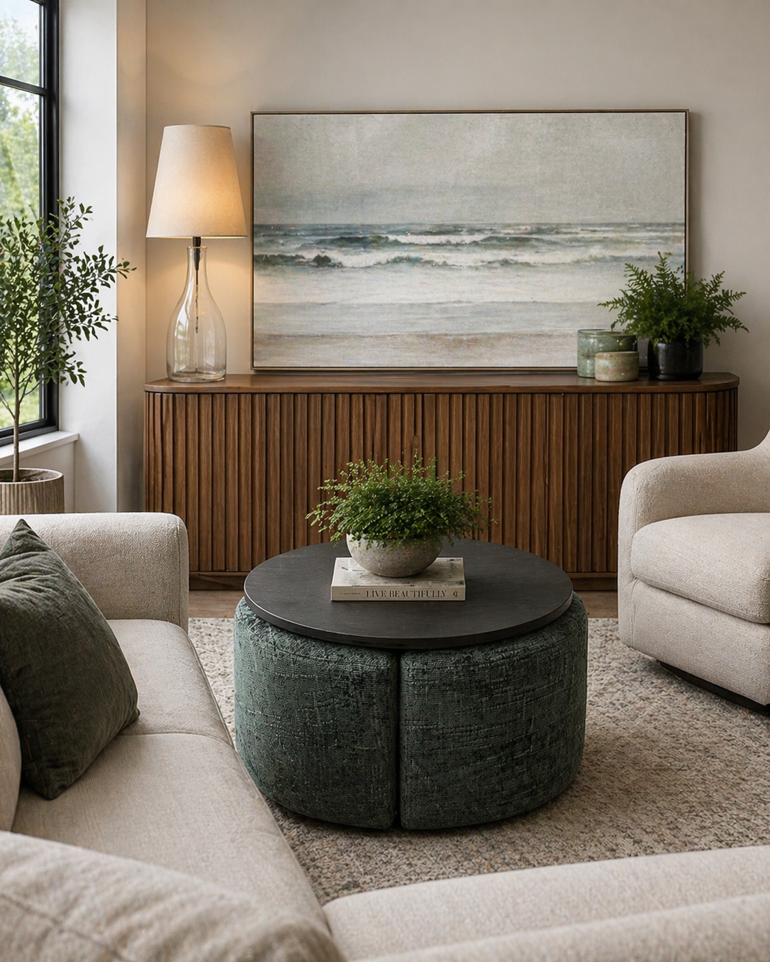 Joy Footstool & Coffee Table by Grafu Baldi