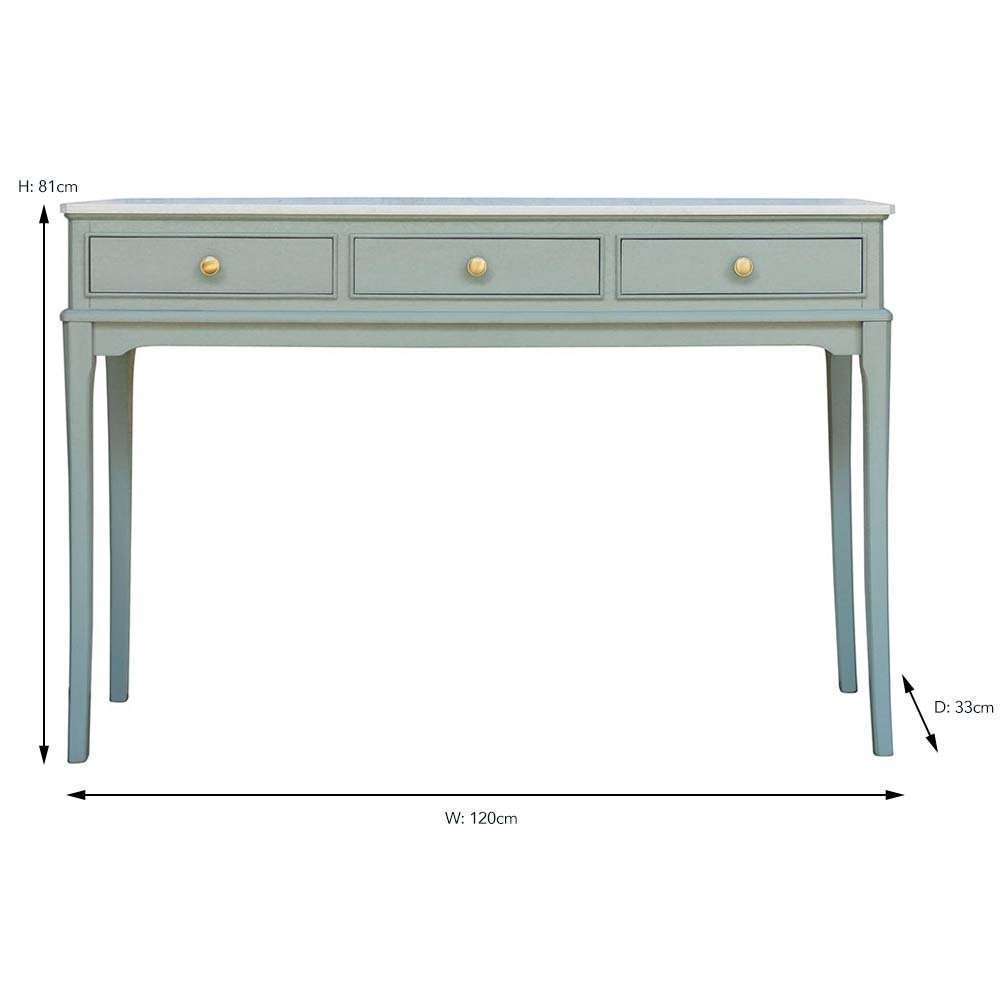 Monroe 3 Drawer Console with Sage Marble