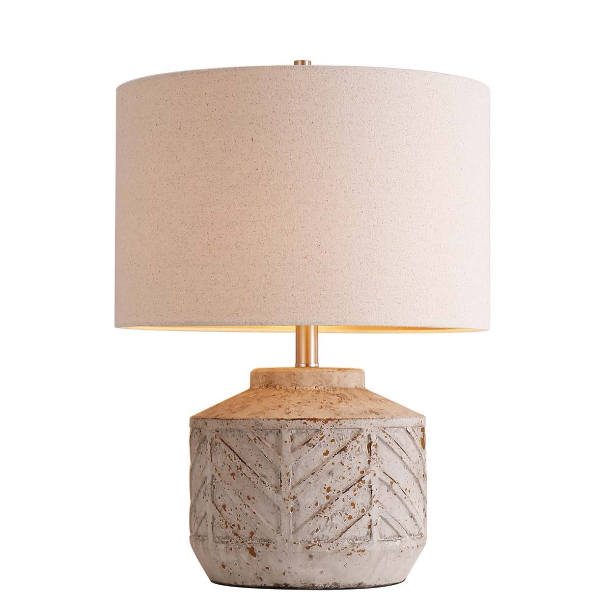 Camus Cement Table Lamp with Straight Round Linen Shade