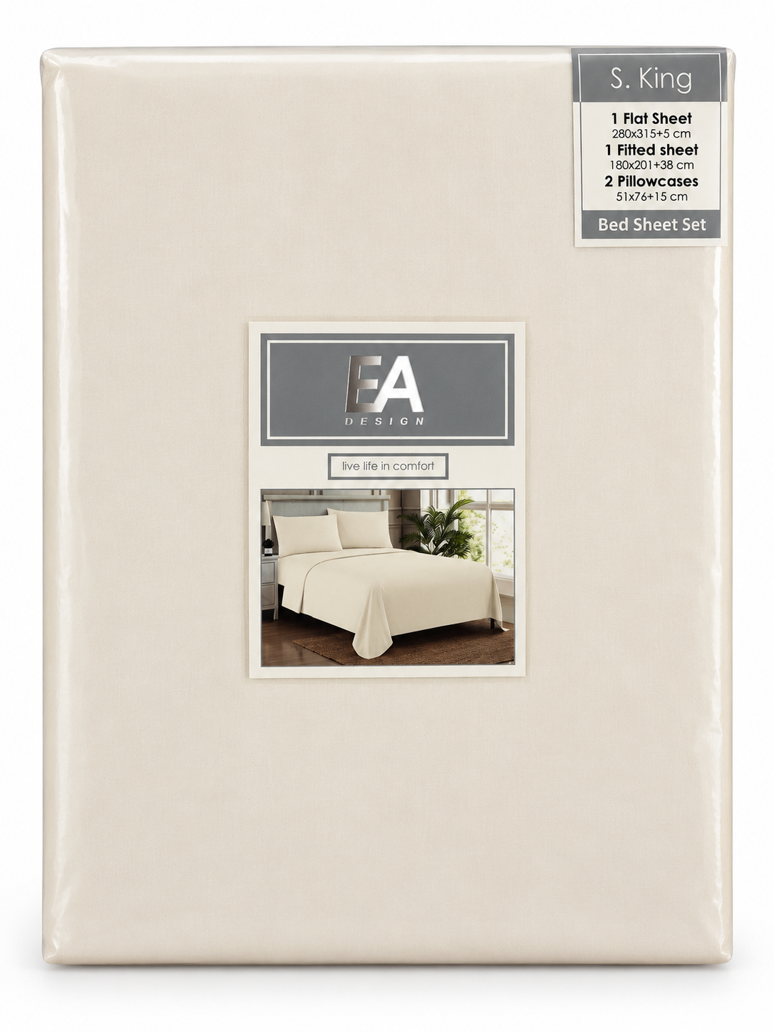 Cream Duvet Set by EA Design | Superking