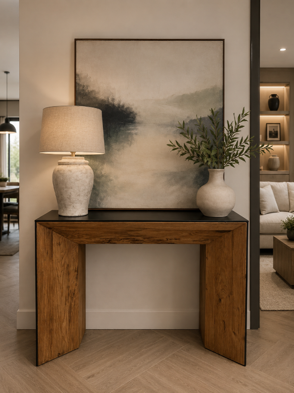 Barnwood Angled Console Table