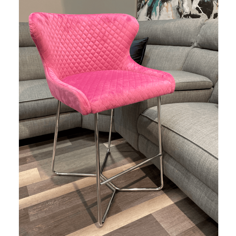 Millie Cerise Pink Barstools with Chrome Legs