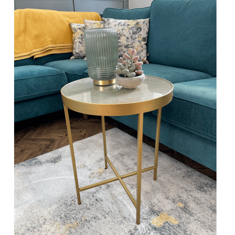 Errigal Glass Top Side Table