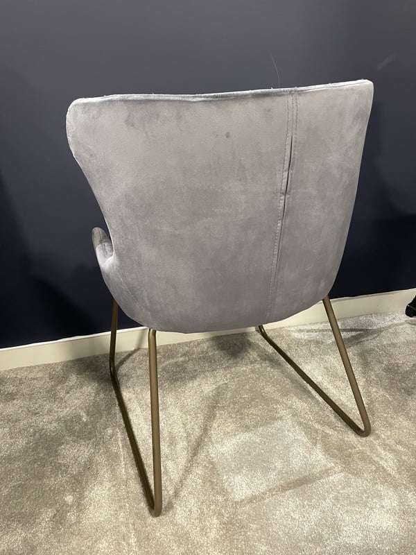 Millie Grey Dining Chair with Brass Legs
