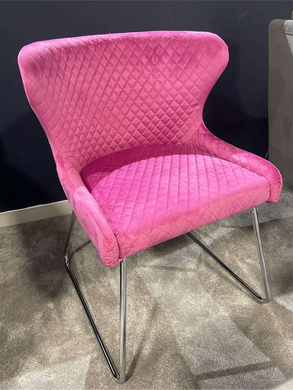 Millie Cerise Pink Dining Chair with Chrome Legs