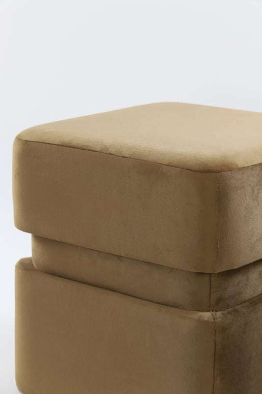 PIAZZA velvet beige stool
