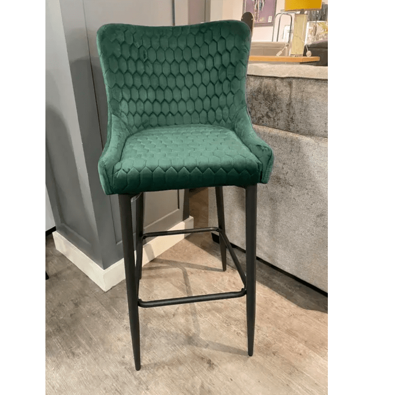 Ottawa Bar Stool Green Velvet