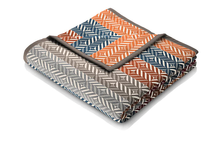 Biederlack Cotton Rich Throw - Diamond Stripe 140 x 180
