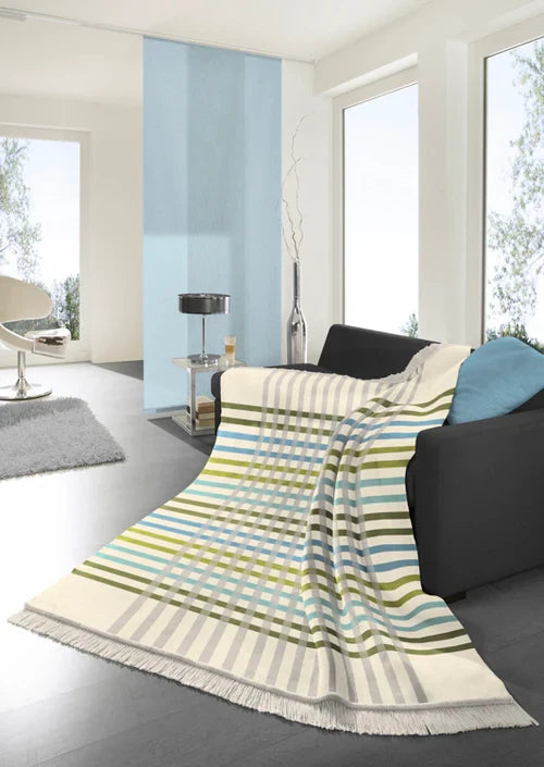 Biederlack Cotton Rich Check Picnic Blanket | Green B7720