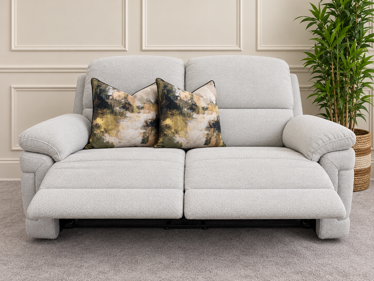 Raven 2 Seater Powered Recliner Armchair |Cotton