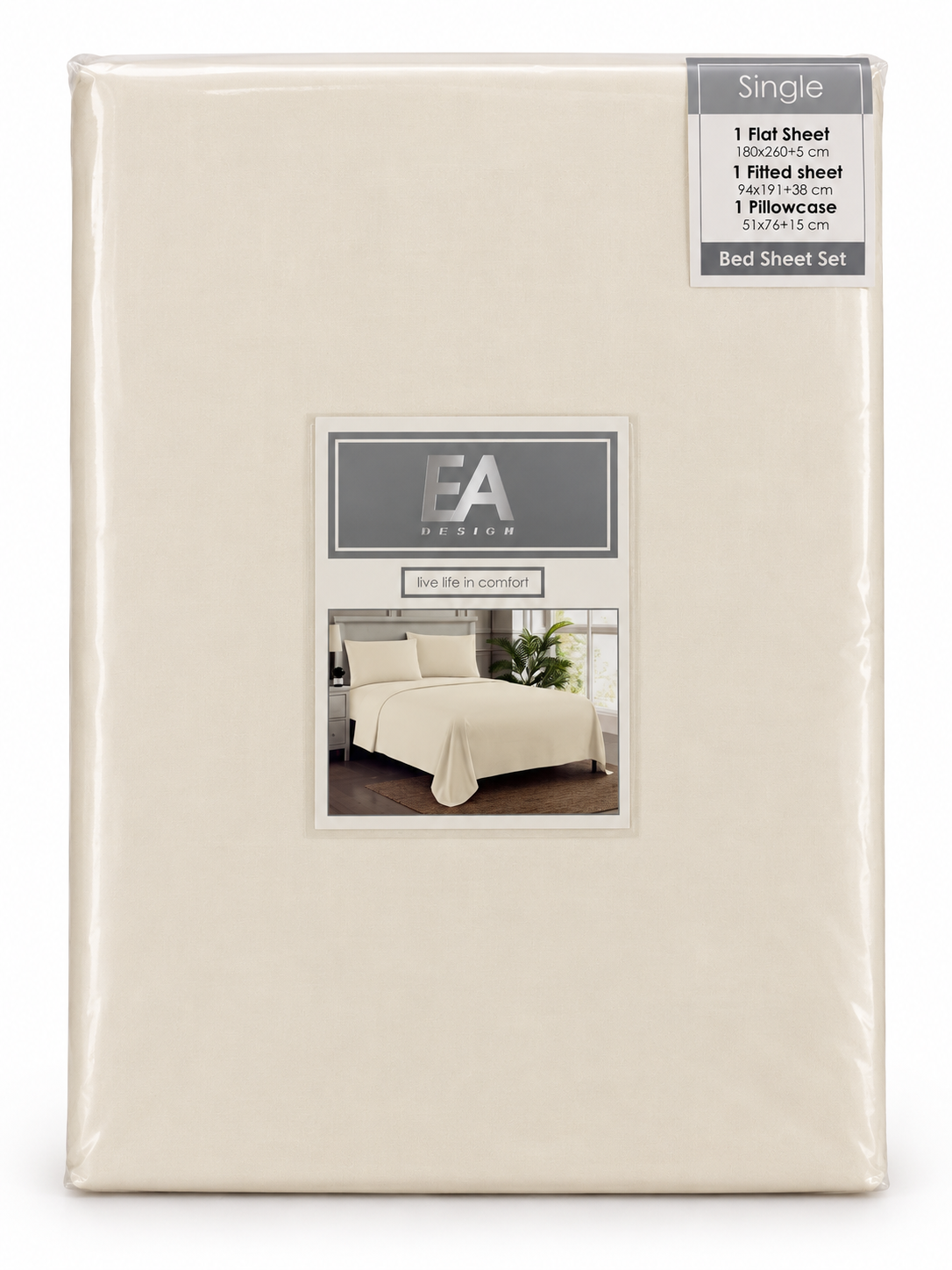 Cream Duvet Set by EA Design | Single