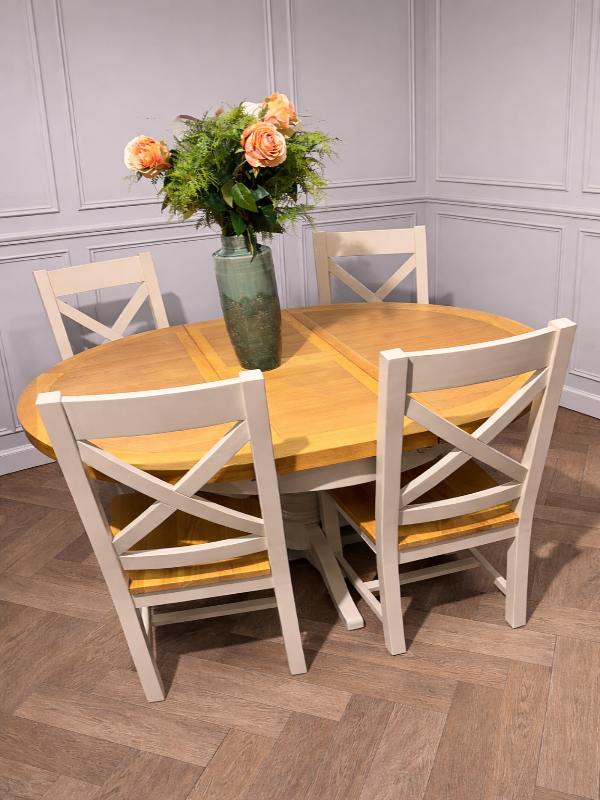 Athens Round Extending Dining Table 1.1 - 1.45mtr