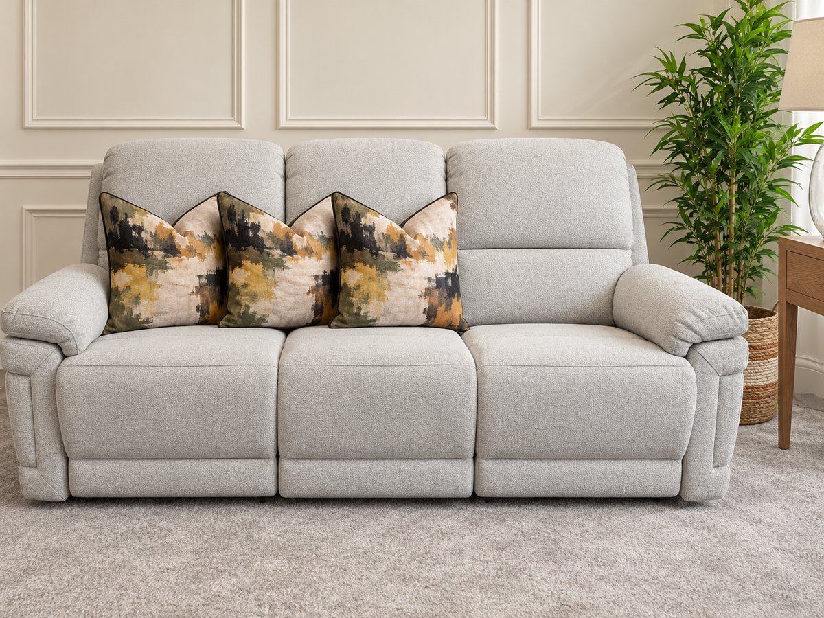 Raven 3 Seater Powered Recliner Sofa |Cotton