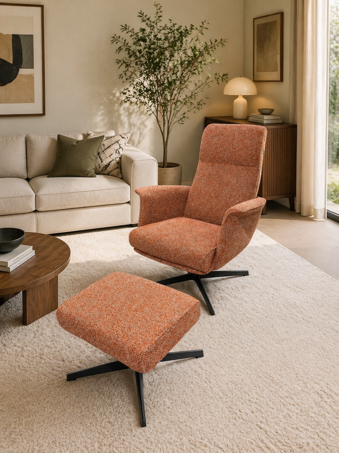 Luna Swivel Chair & Footstool