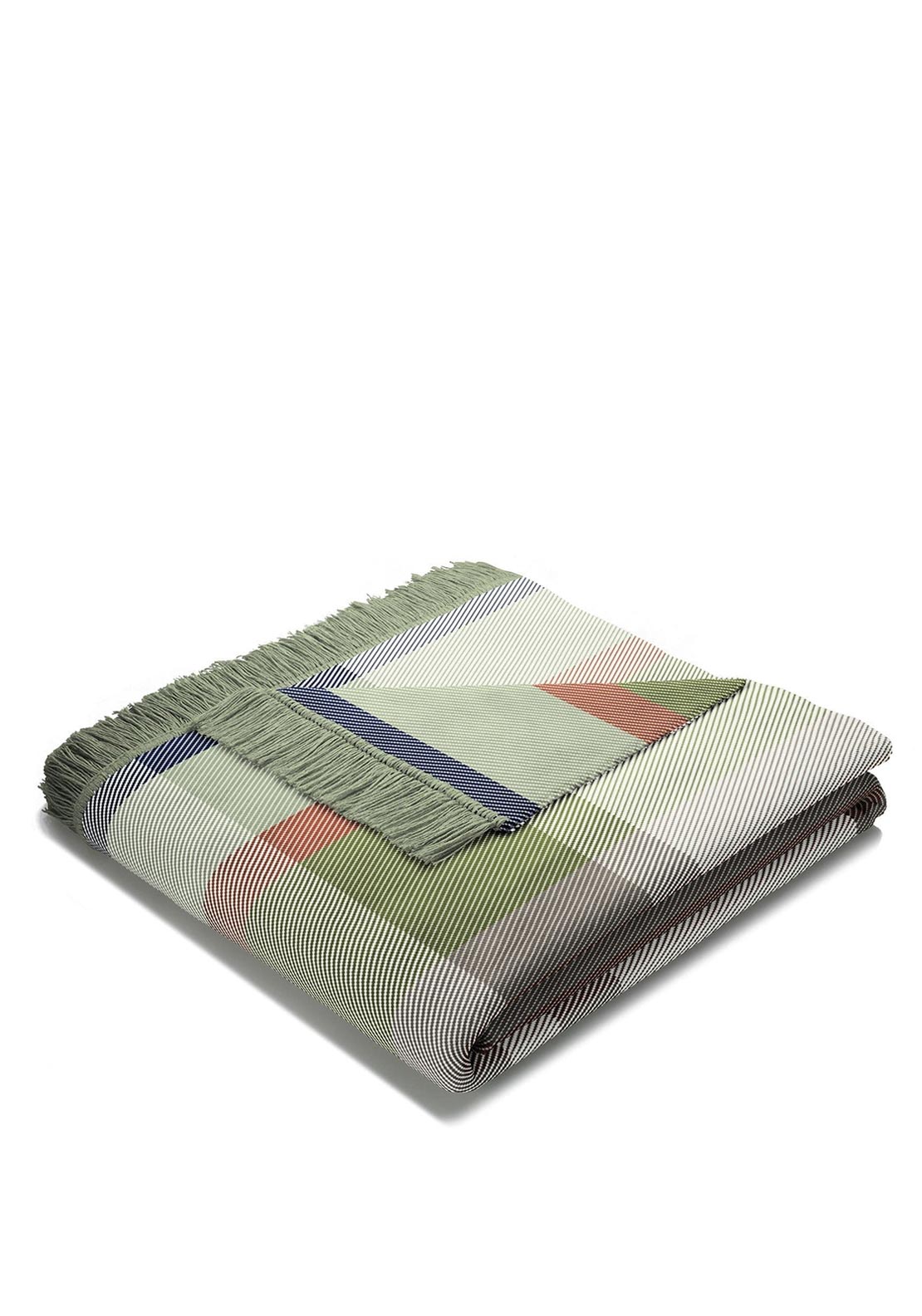 Biederlack Panel Check Green Throw 140x180cm Throw