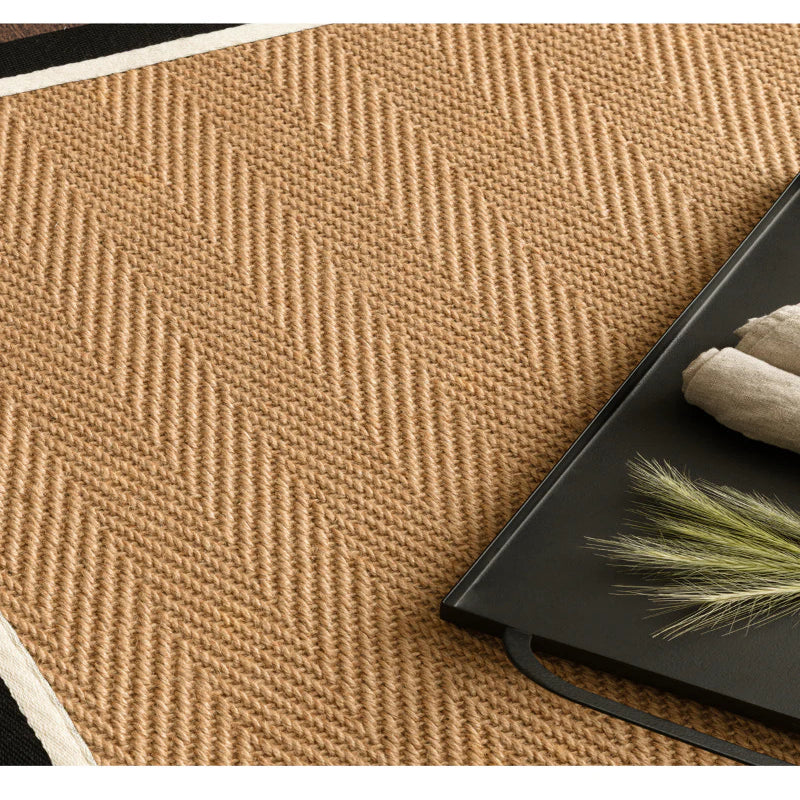 Asiatic Bordo Herringbone Charcoal Cream Rug