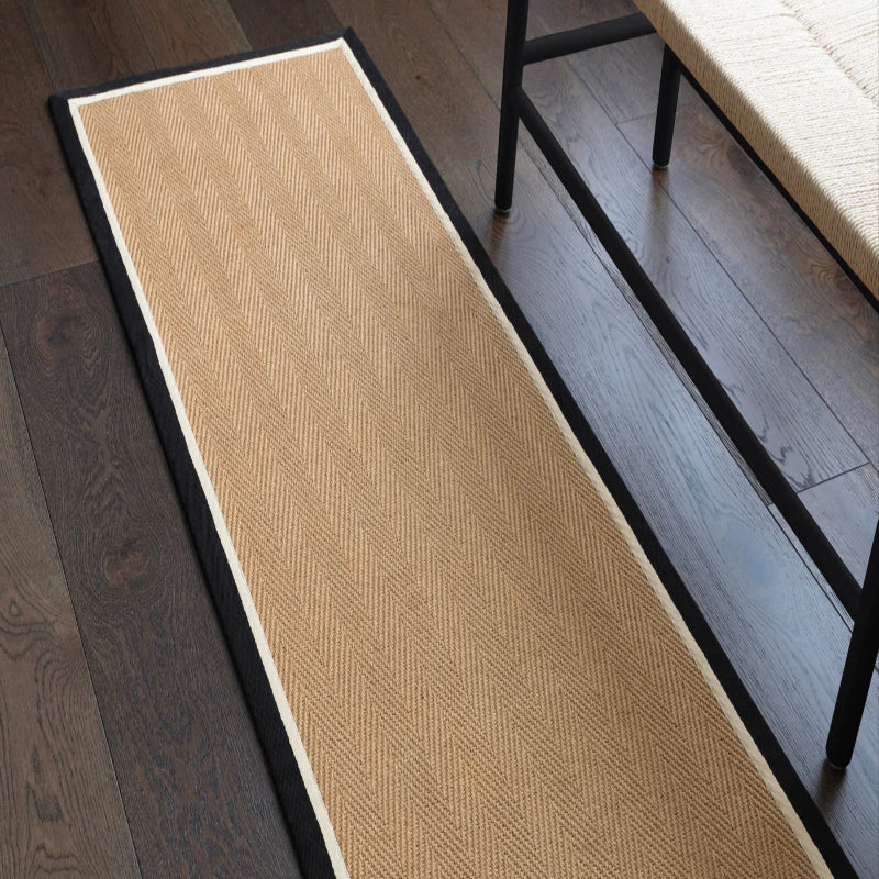 Asiatic Bordo Herringbone Charcoal Cream Runner