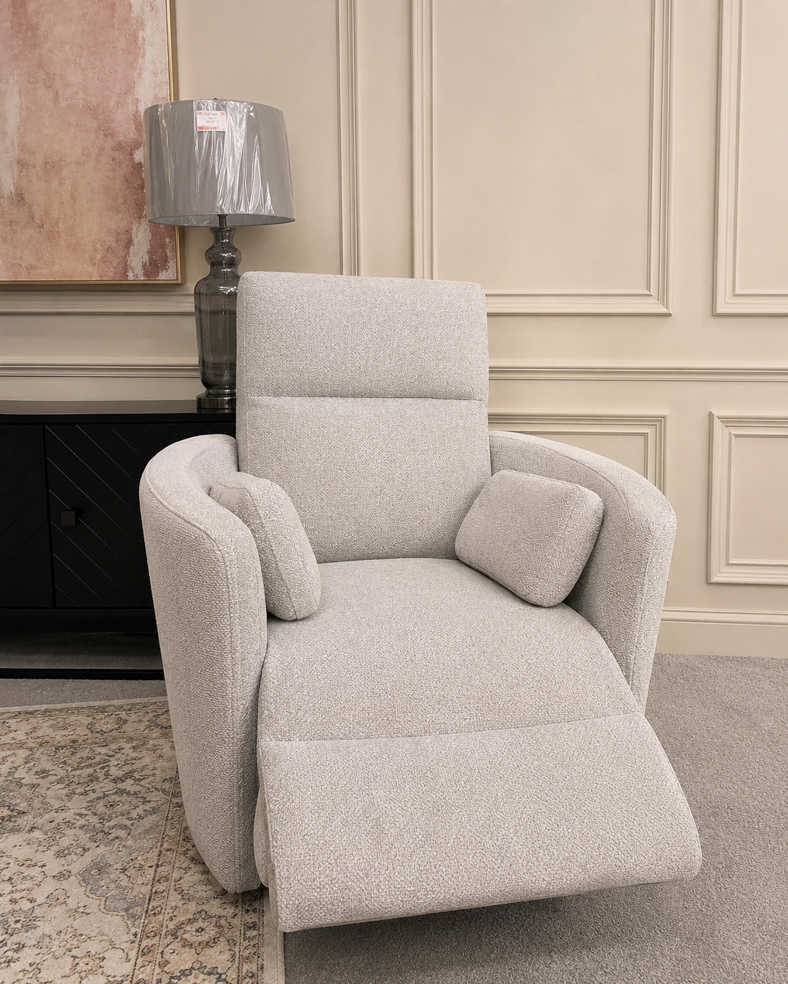 Jupiter Swivel Recliner Chair Light Grey