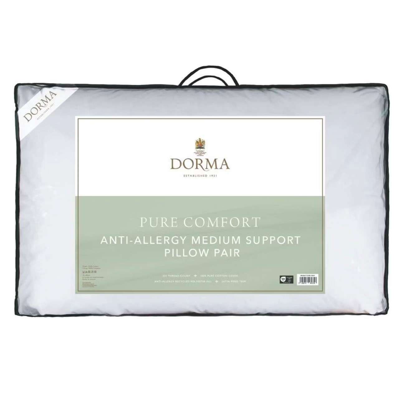 Dorma Pure Comfort Anti-Allergy Pillow Pair (Medium)