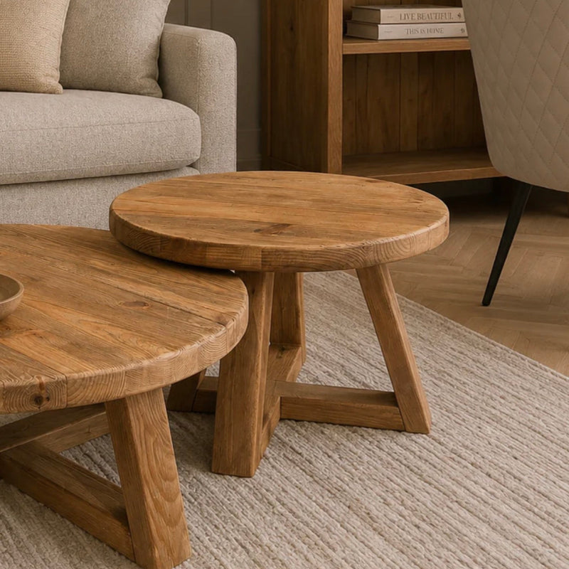 Barnwood Small Round Coffee Table
