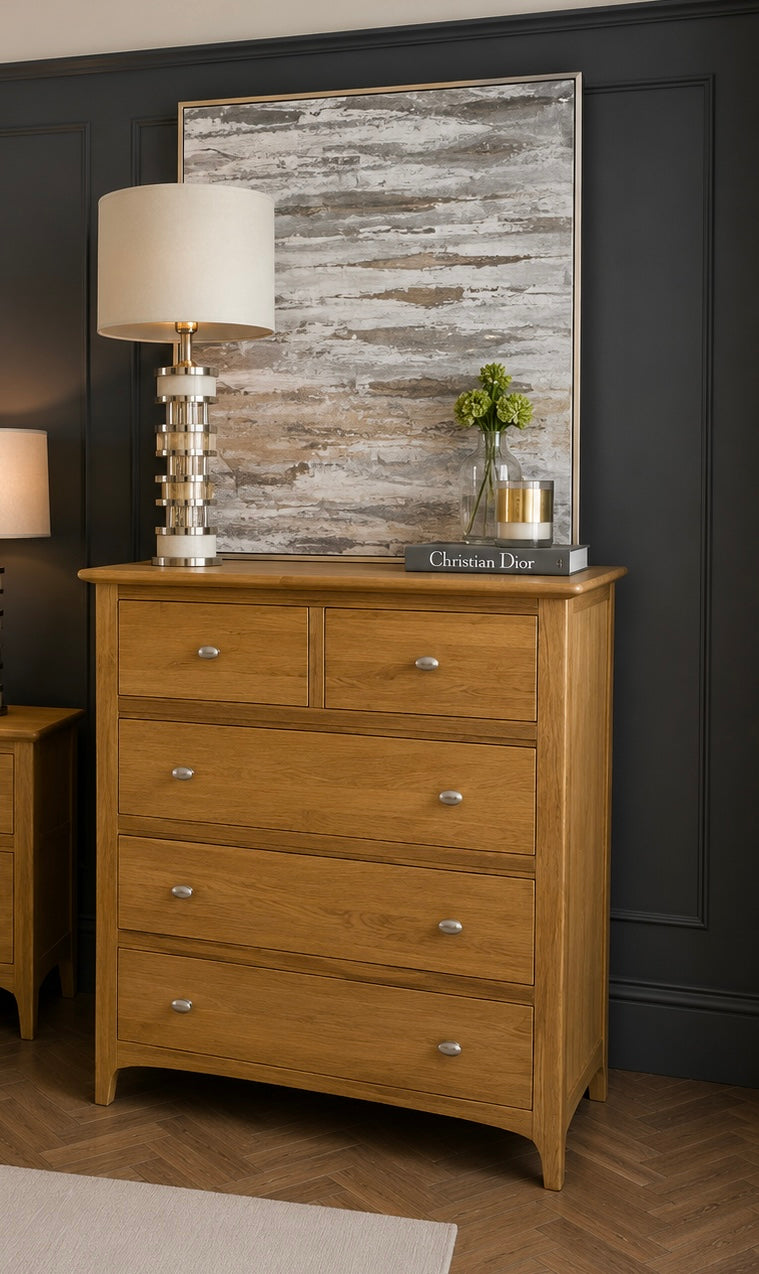 Lagan Tall Chest of Drawers Oak