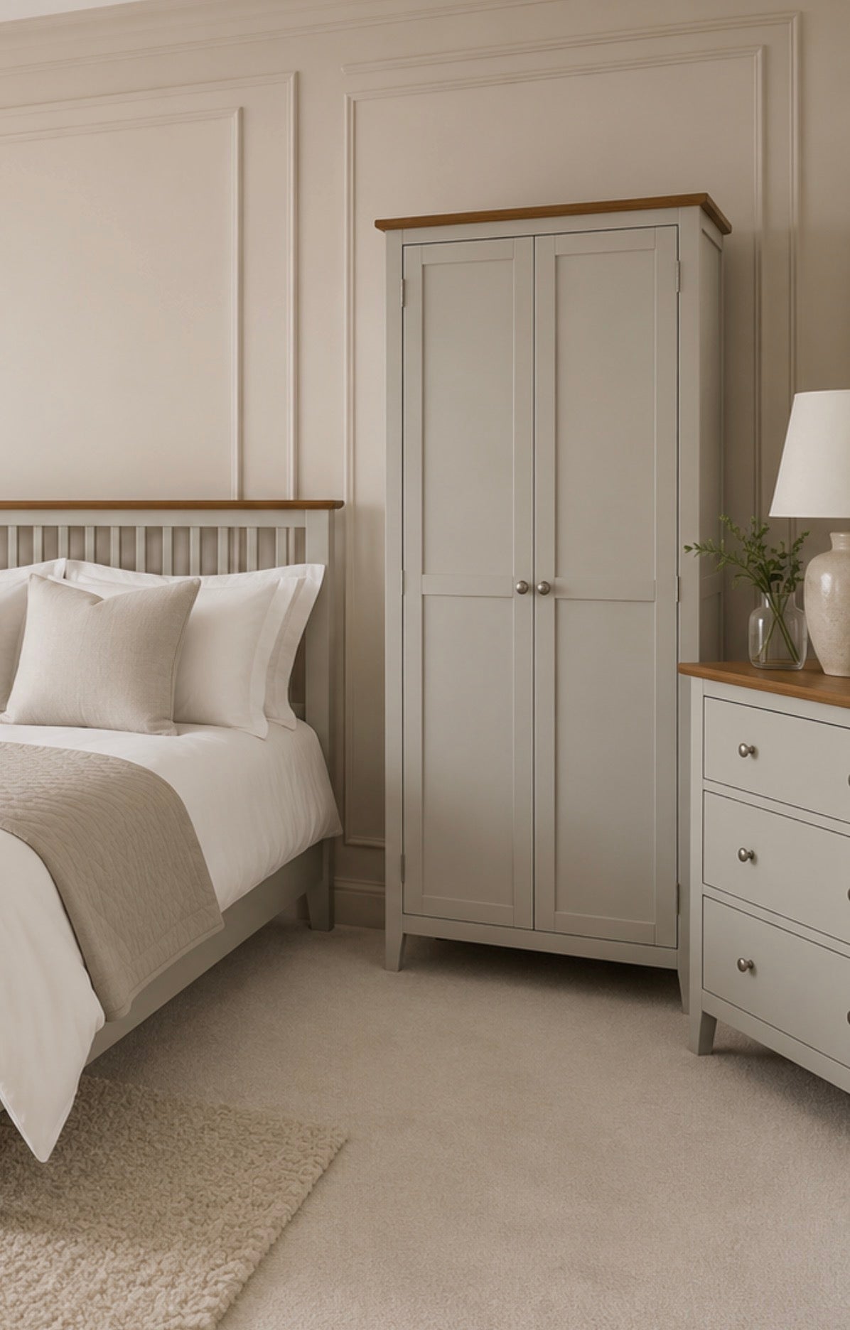 Lagan 2 Door Wardrobe Grey/Oak