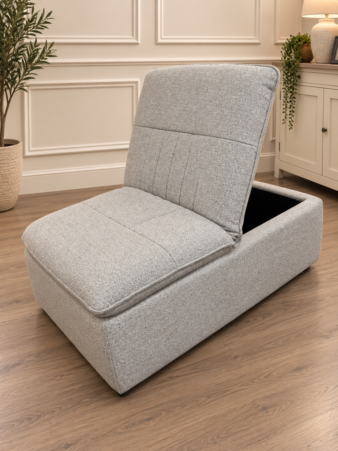 Storage Chair Footstool Champagne