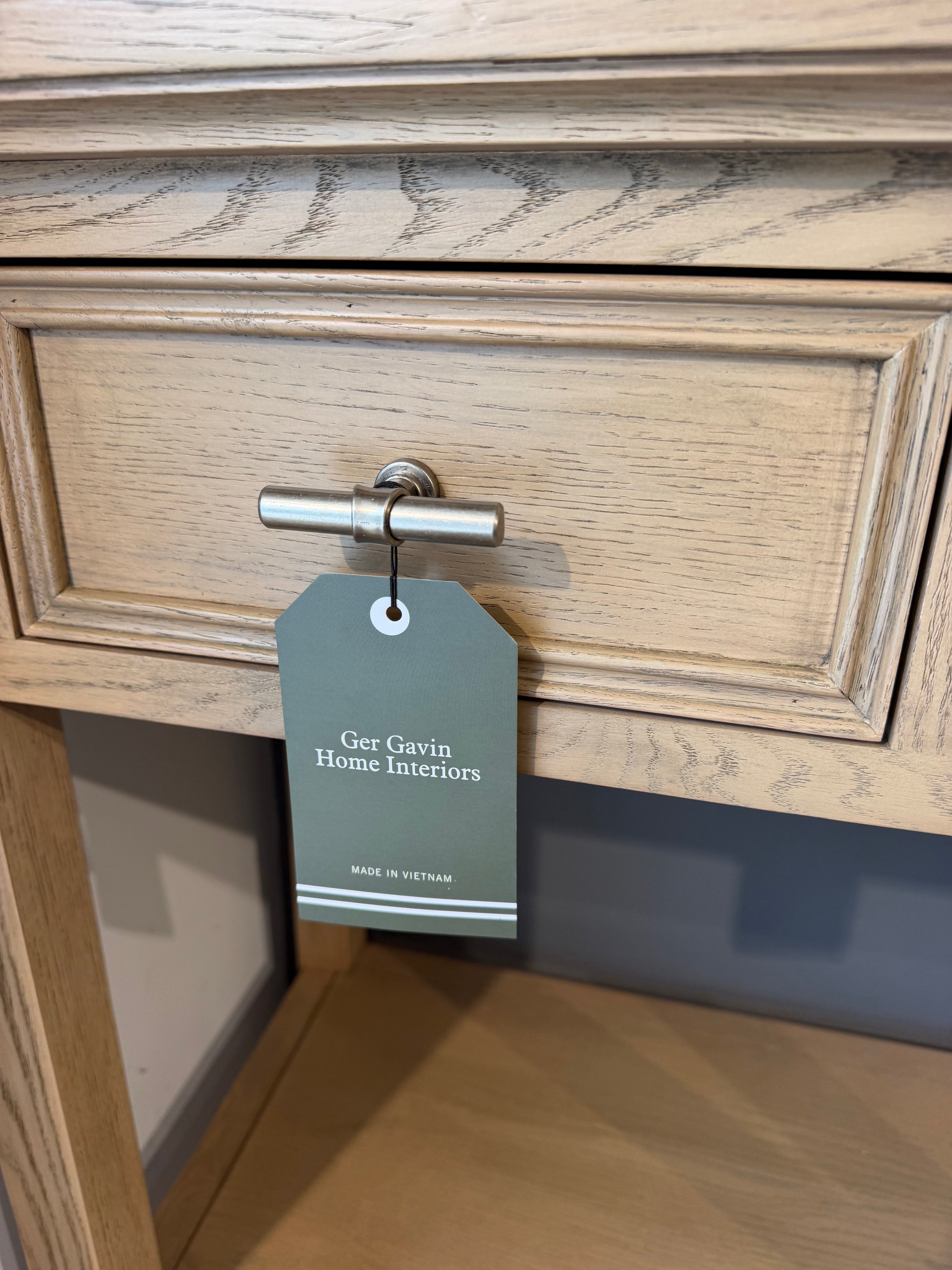 LK Oak Small Console Table with 4 Drawers