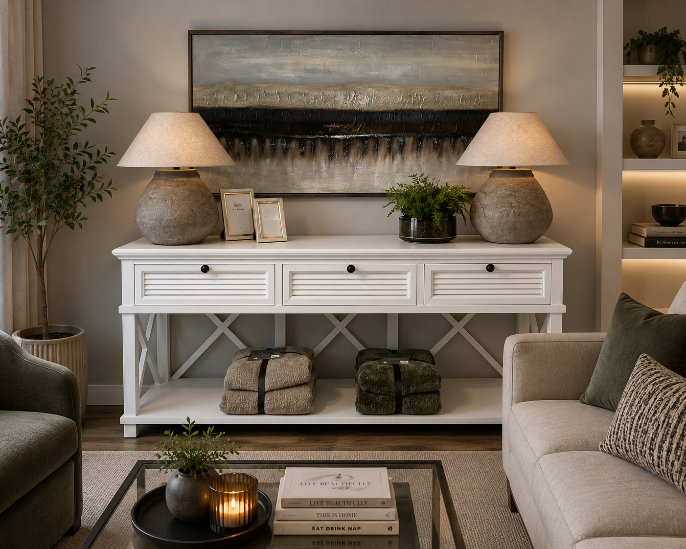 Long Island 3 Drawer Console Table