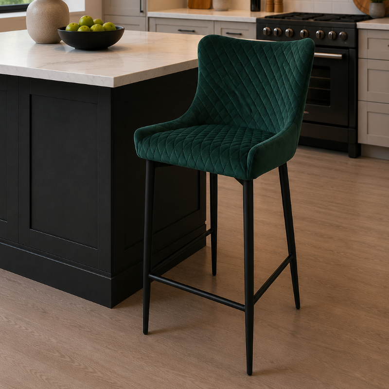 Ottawa Counter Stool Green Velvet