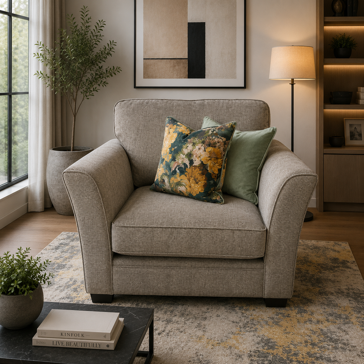 Madison Ash Grey 1 Seater