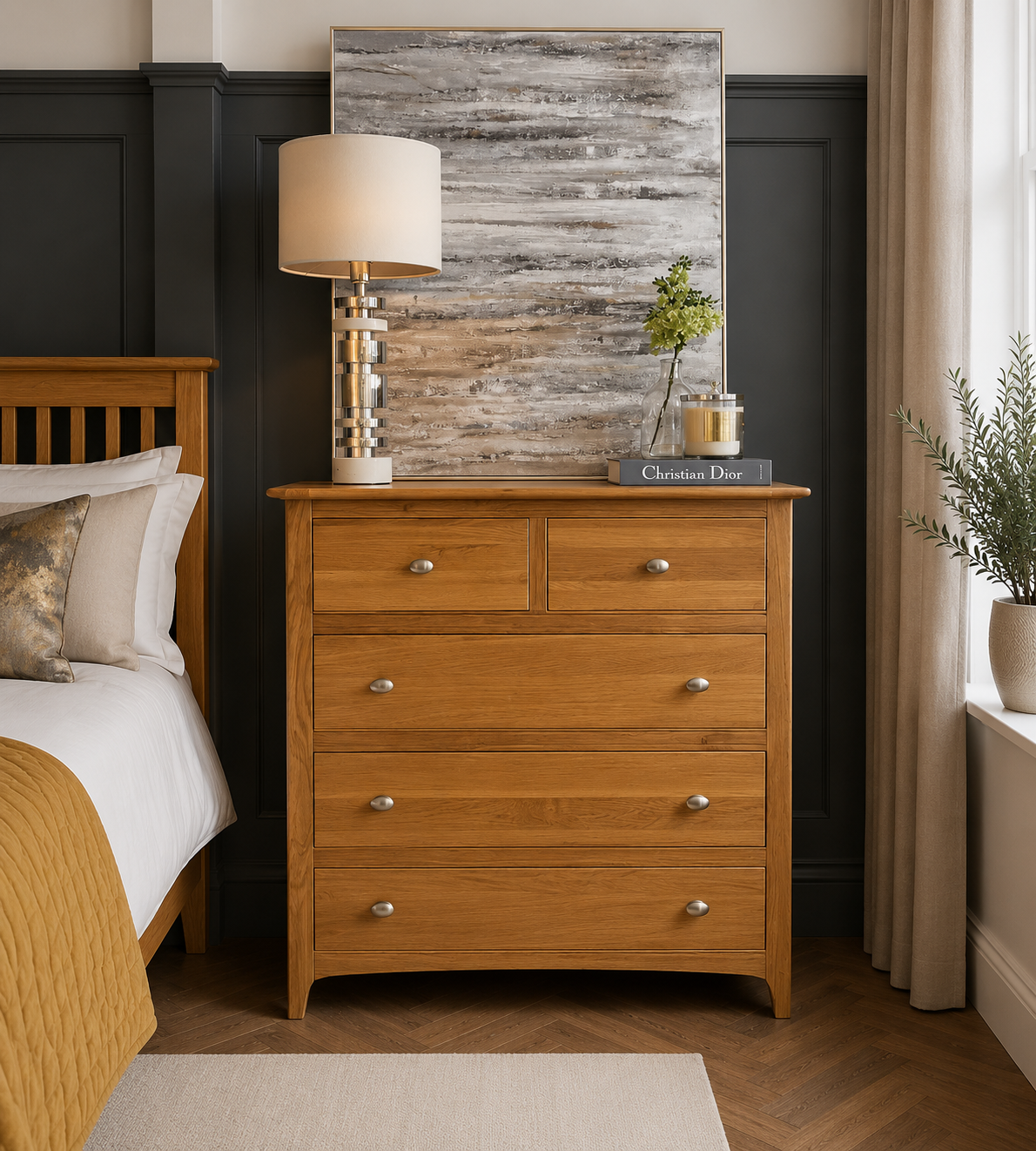 Lagan Tall Chest of Drawers Oak