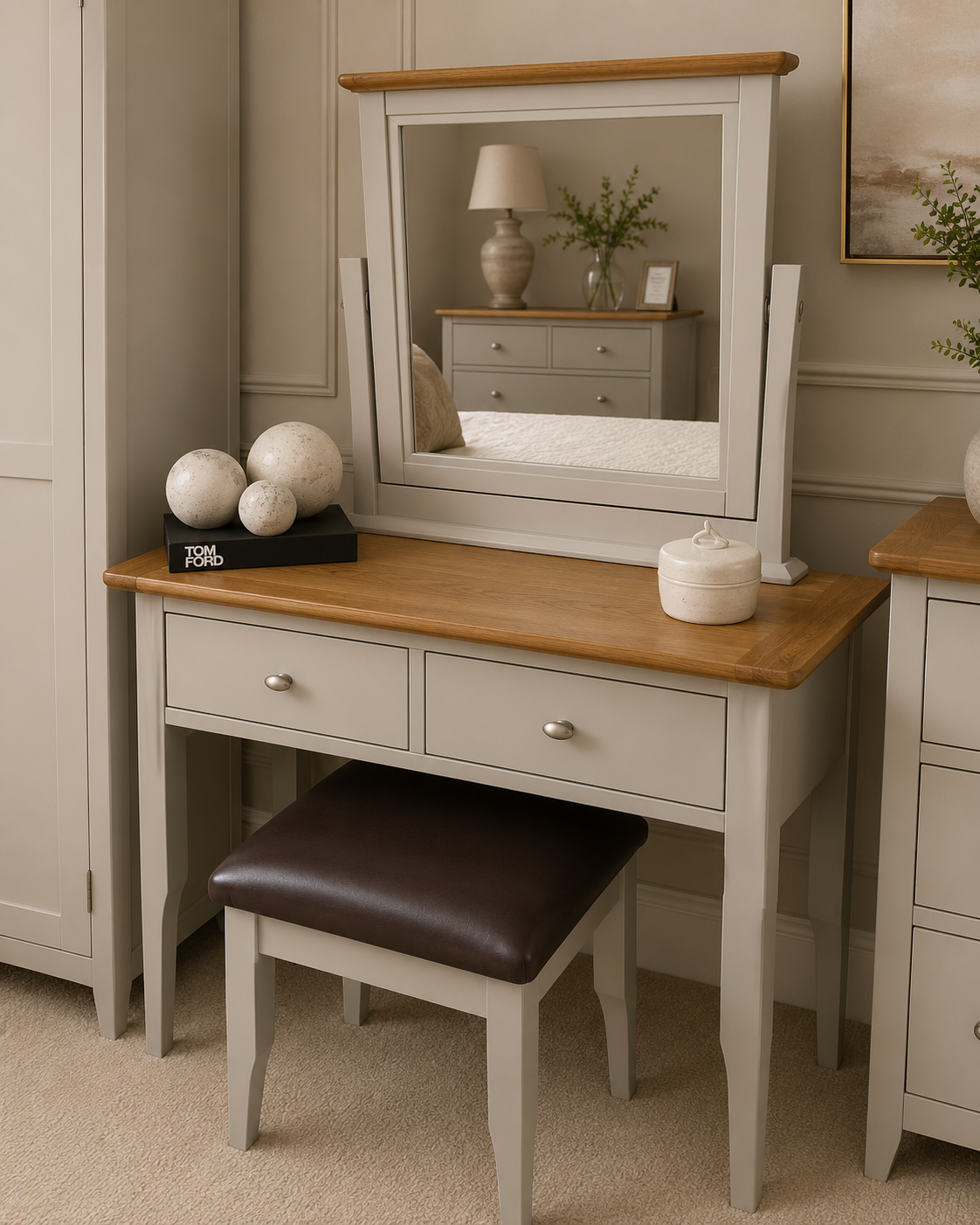 Lagan Dressing Table Grey/Oak
