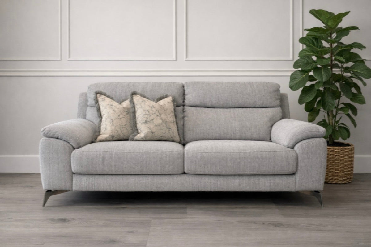 Lyon Grey 3 Seater Static Sofa