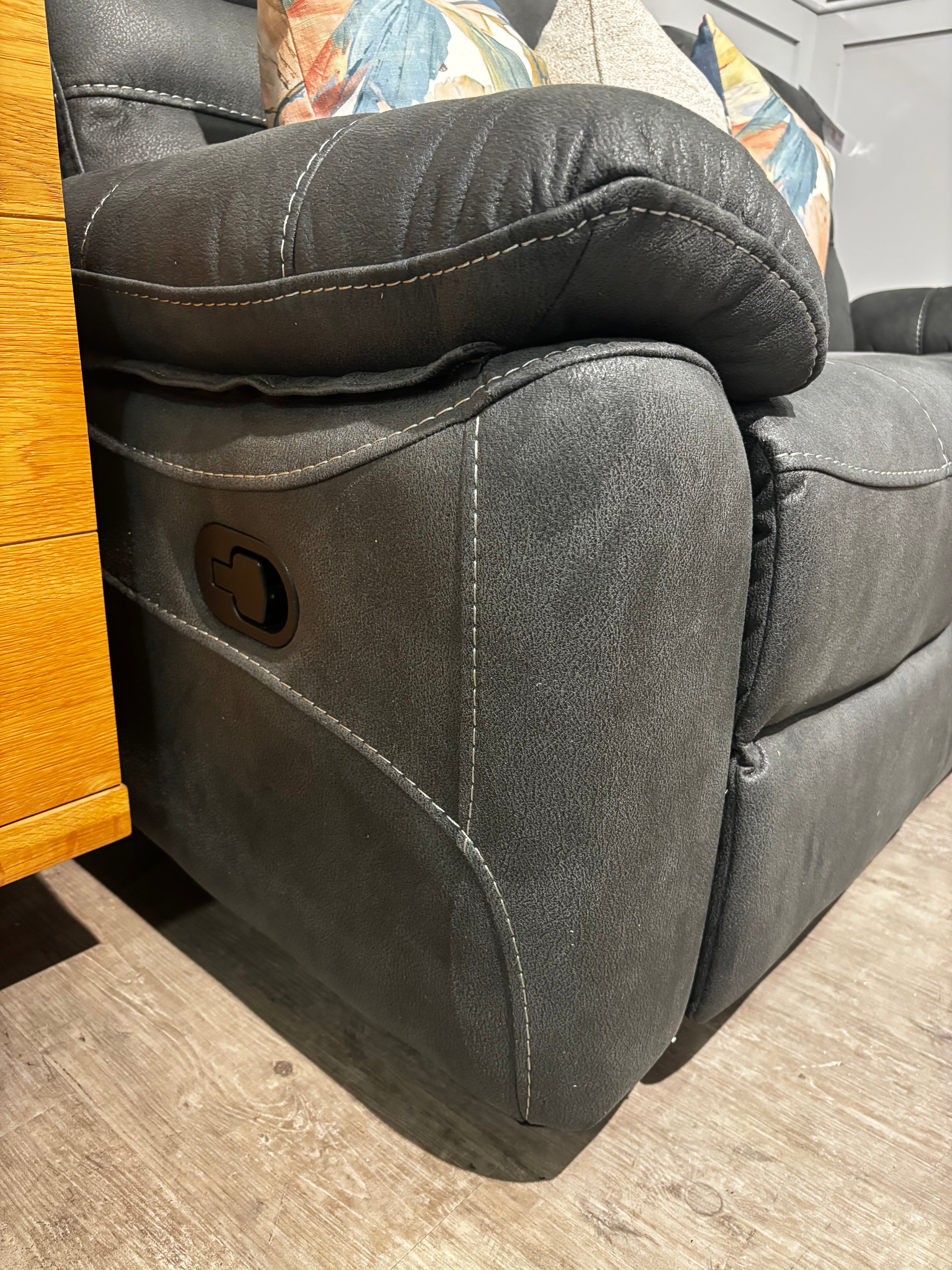 Atlantic 2 Seater Recliner Sofa Grey