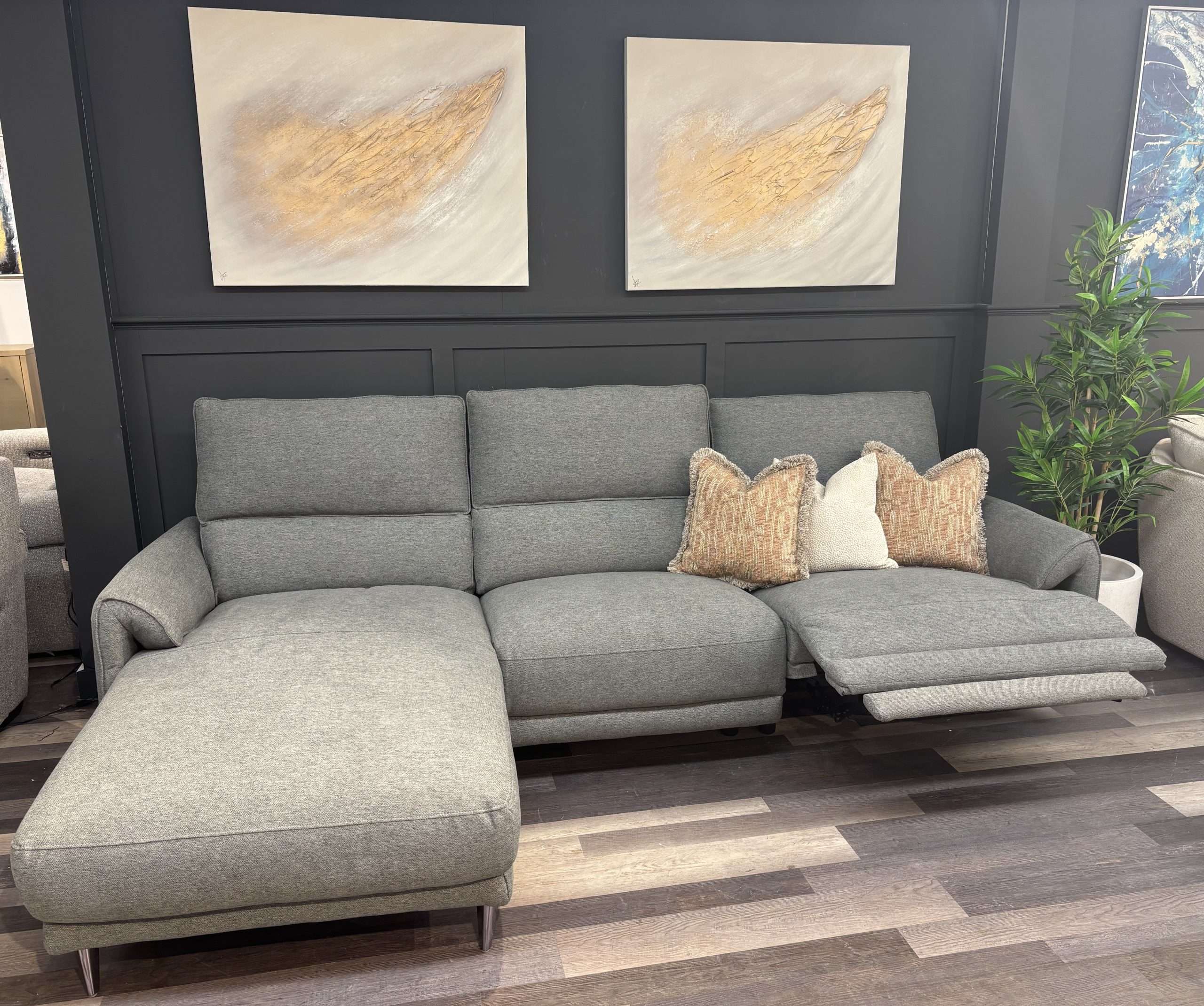 Saturn Corner Chaise Sofa Electric Recliner Left Facing