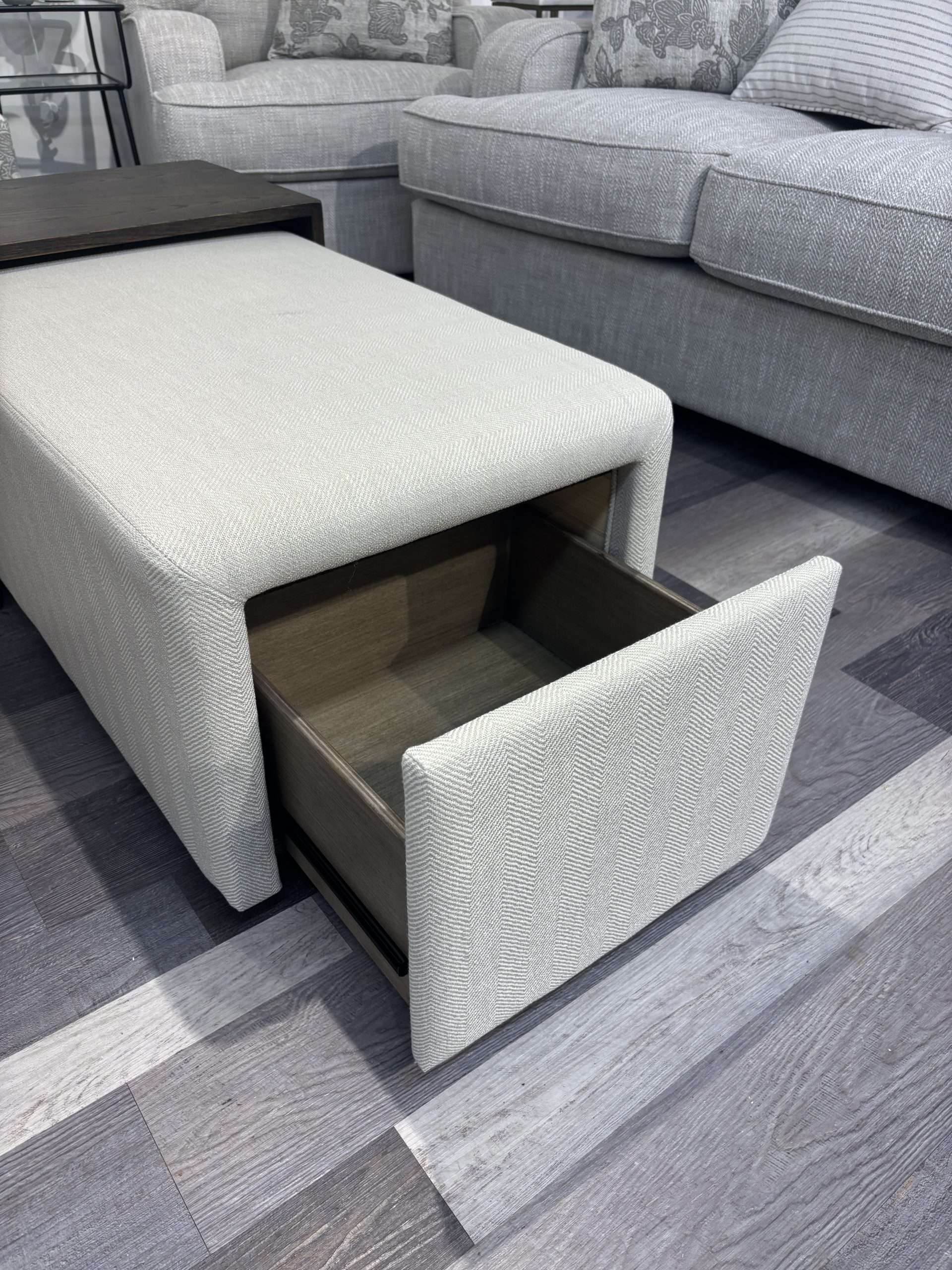 Pioneer Footstool with Drawers & Moveable Tray