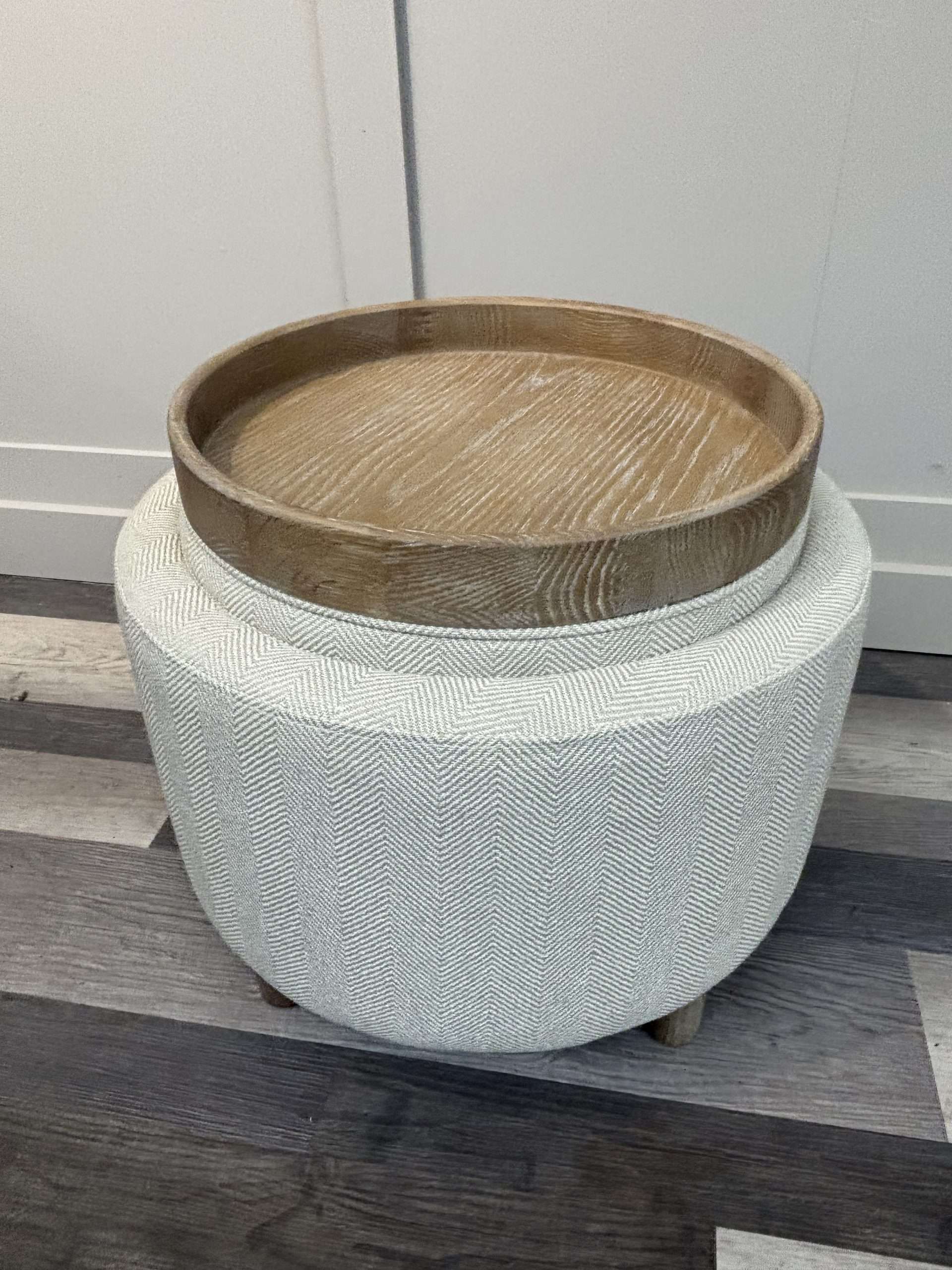 Round Storage Stool Herringbone