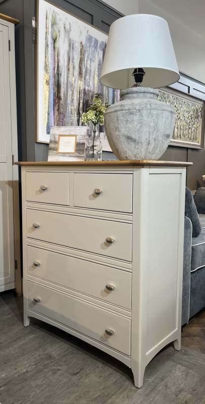 Lagan Tall Chest of Drawers Grey/Oak
