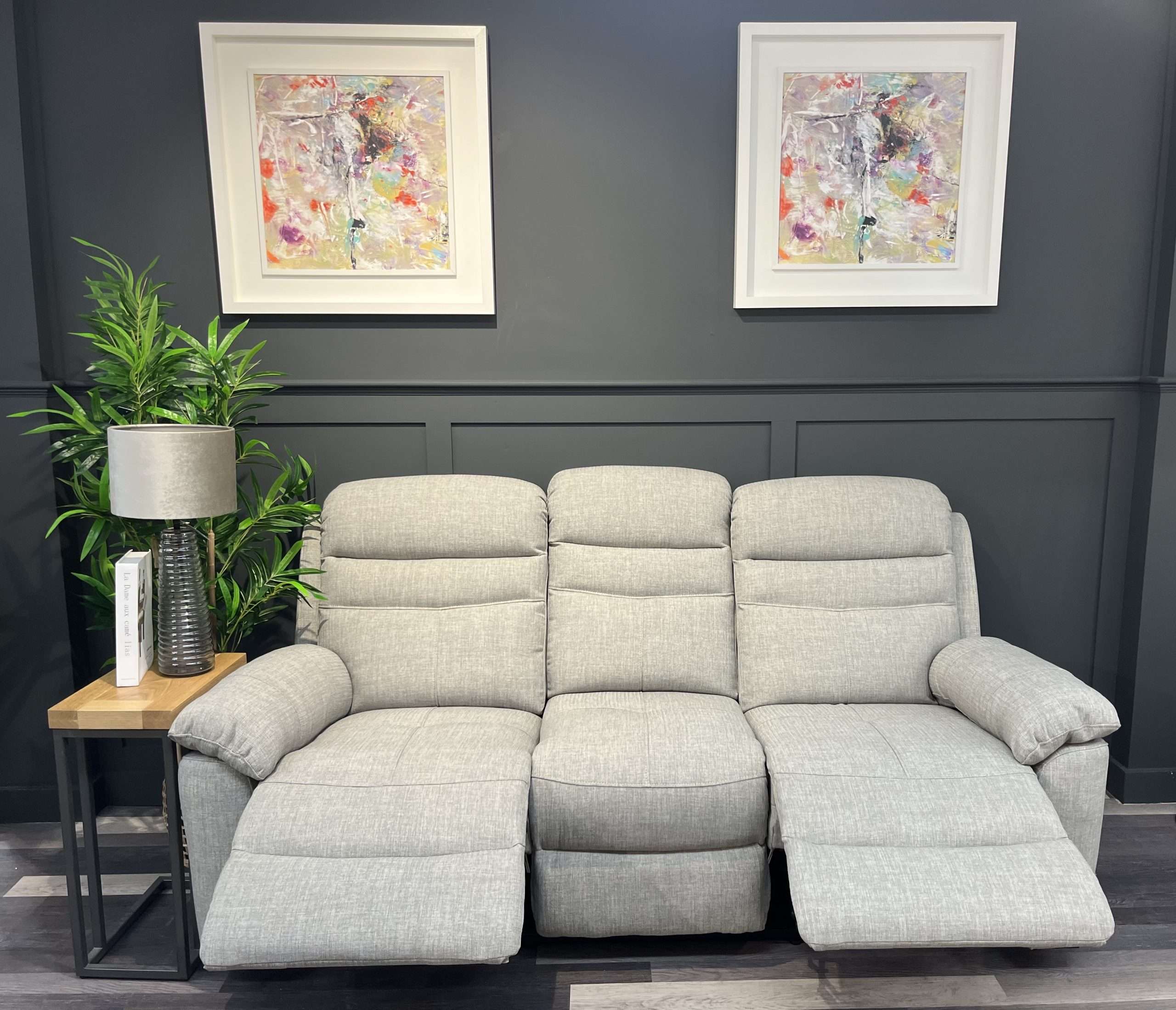 Gowan 3 Seater Grey Recliner Sofa