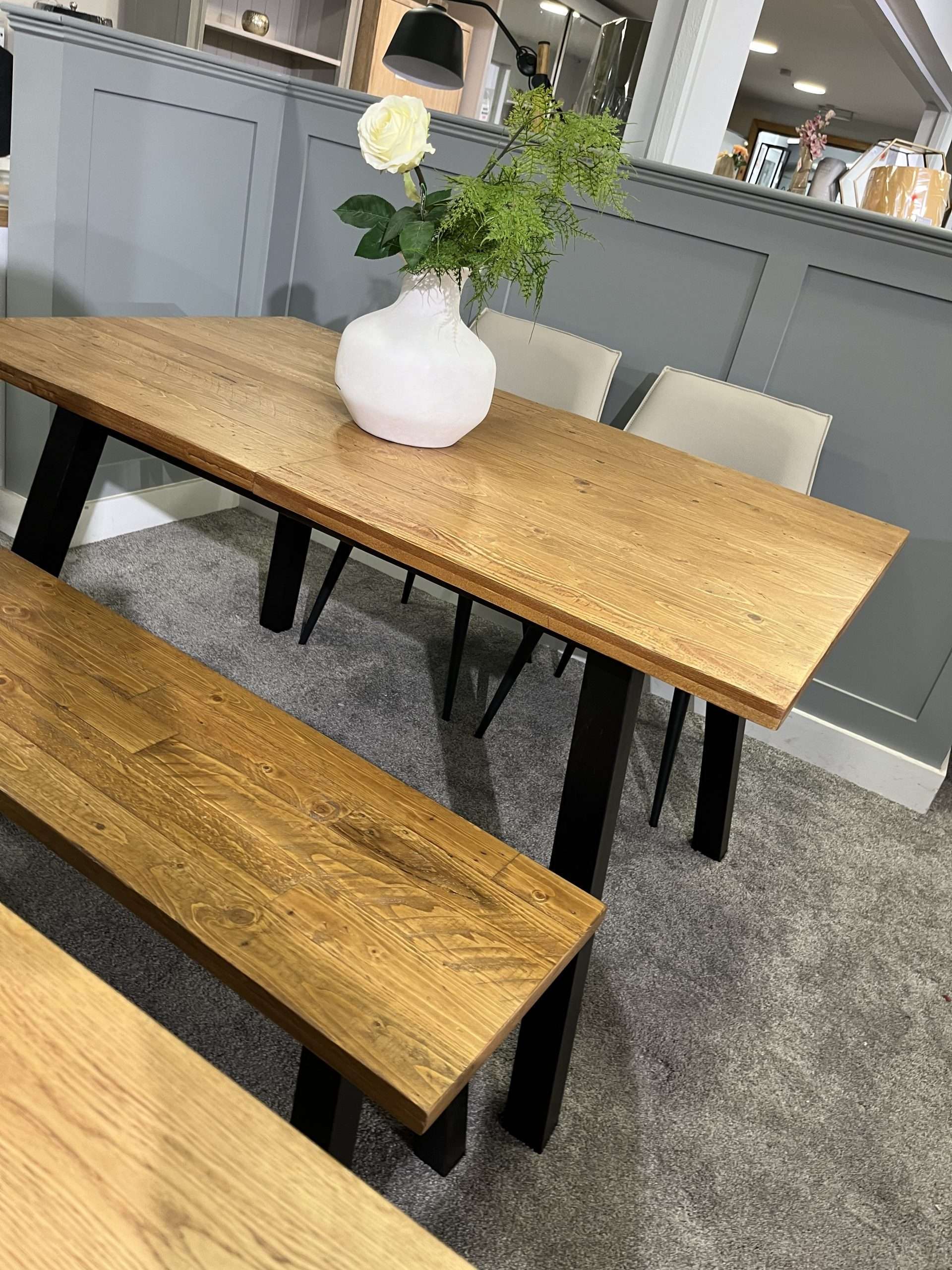 Ashford Extending Dining Table, Bench & 2 Setter Chairs