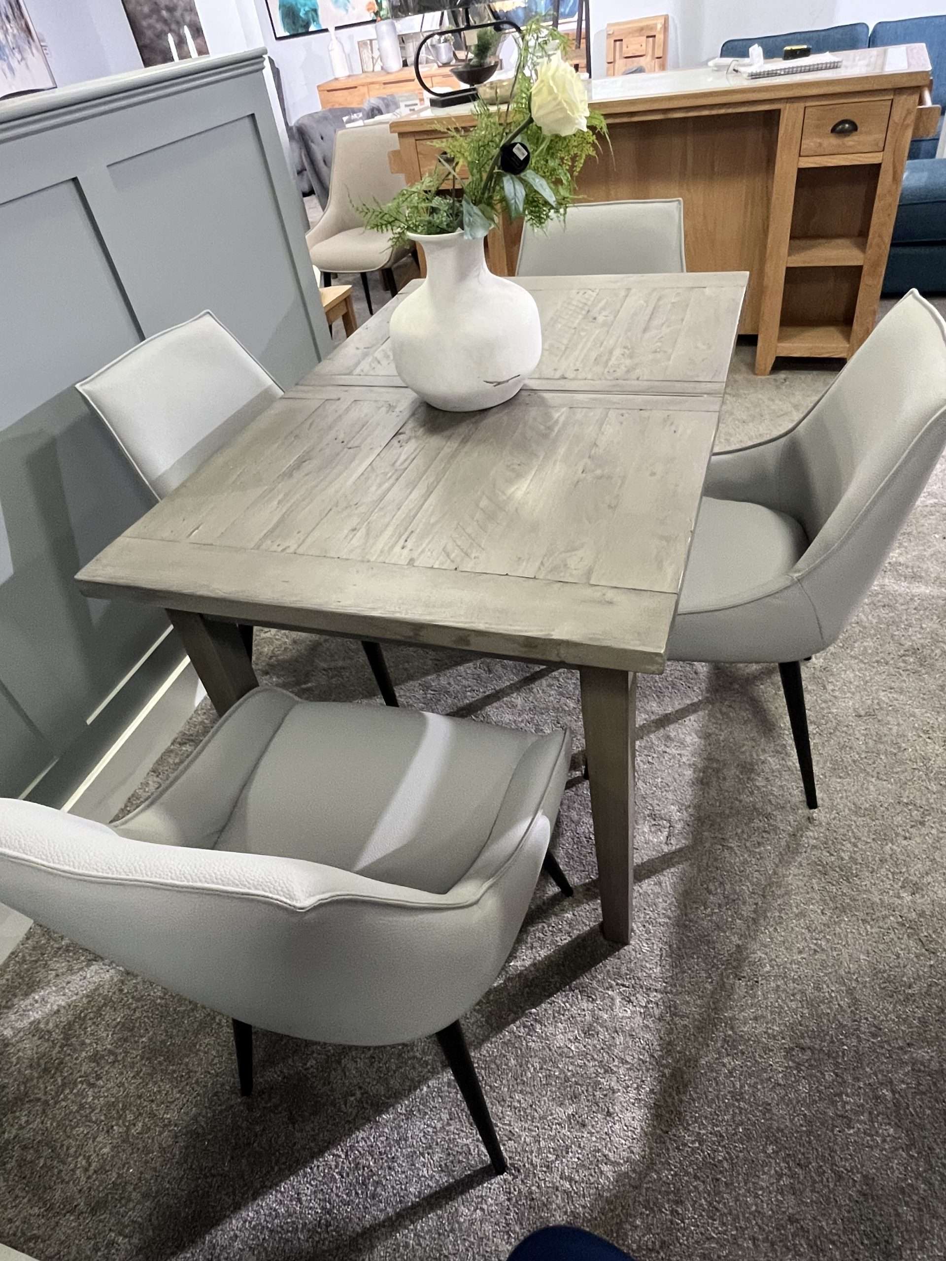 Ashford Grey Extending Dining Table & 4 Setter Chairs