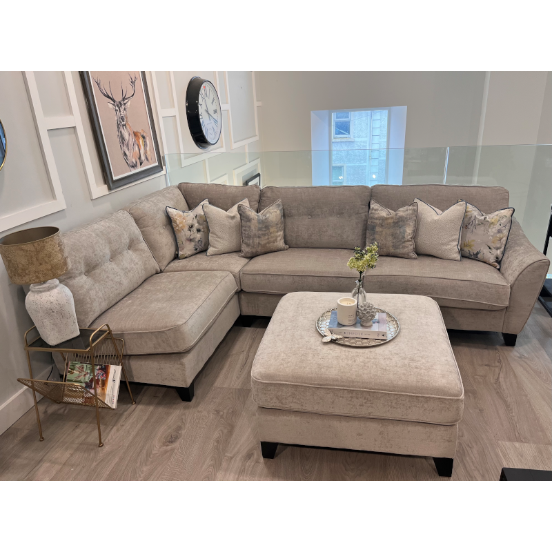 James Left Hand Facing Corner Sofa with Footstool