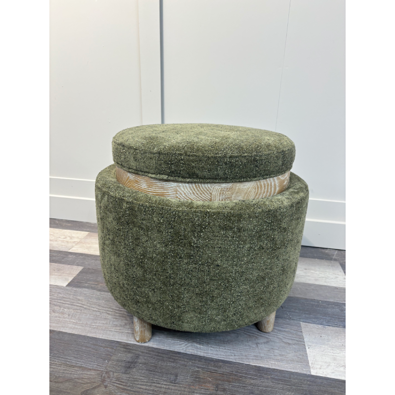 Round Storage Stool Forest Green