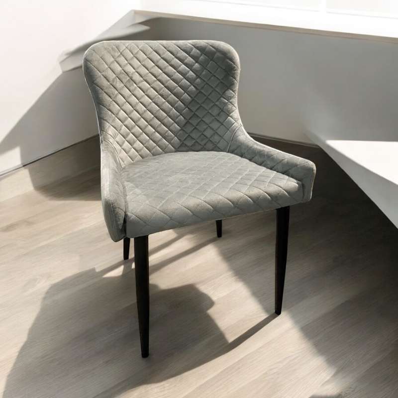 Ottawa Dining Chair Grey Velvet