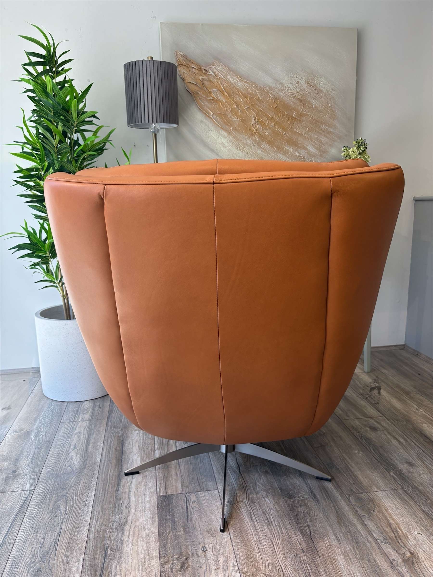 Cordovan Leather Swivel Chair