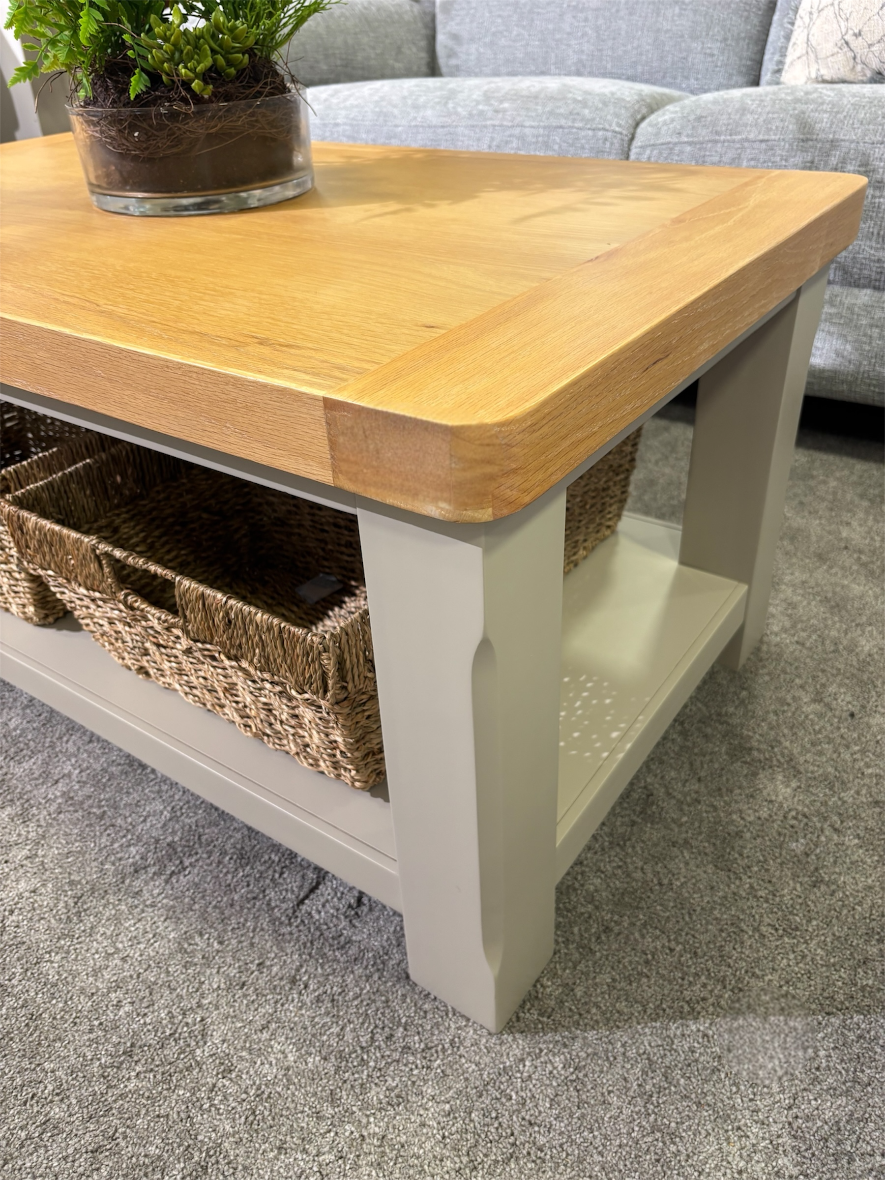 Athens Putty Coffee Table with 4 Baskets