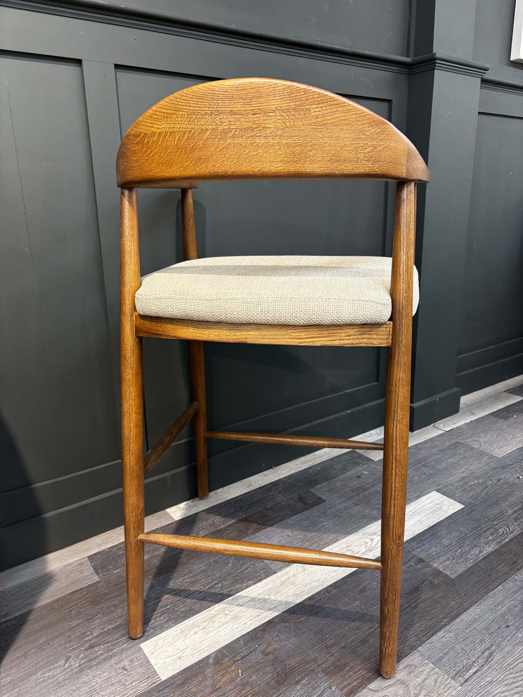 Smoked Counter Stool Fabric Seat
