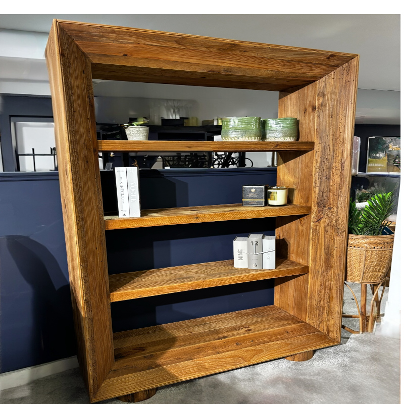 Barnwood Angled Bookcase