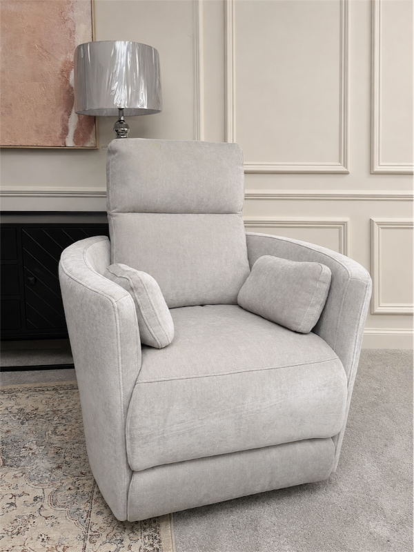 Jupiter Swivel Recliner Chair Light Grey
